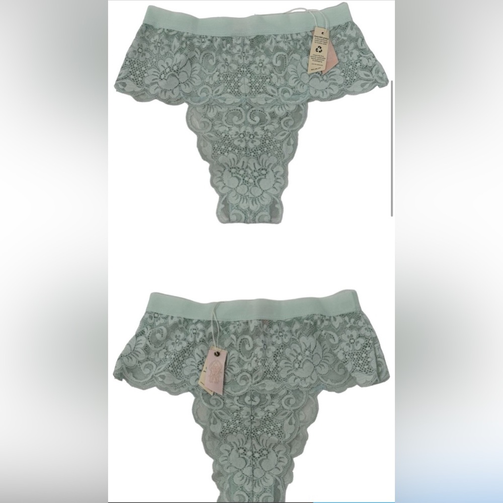 We Are HAH Size S Spin Me Panty In Something Blue Lace Cheeky Hip Coverage NEW - Picture 3 of 5